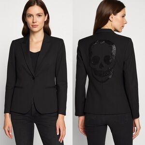 Zadig & Voltaire Vedy Bis Skull Strass Blazer – Size FR 38 (US 6)